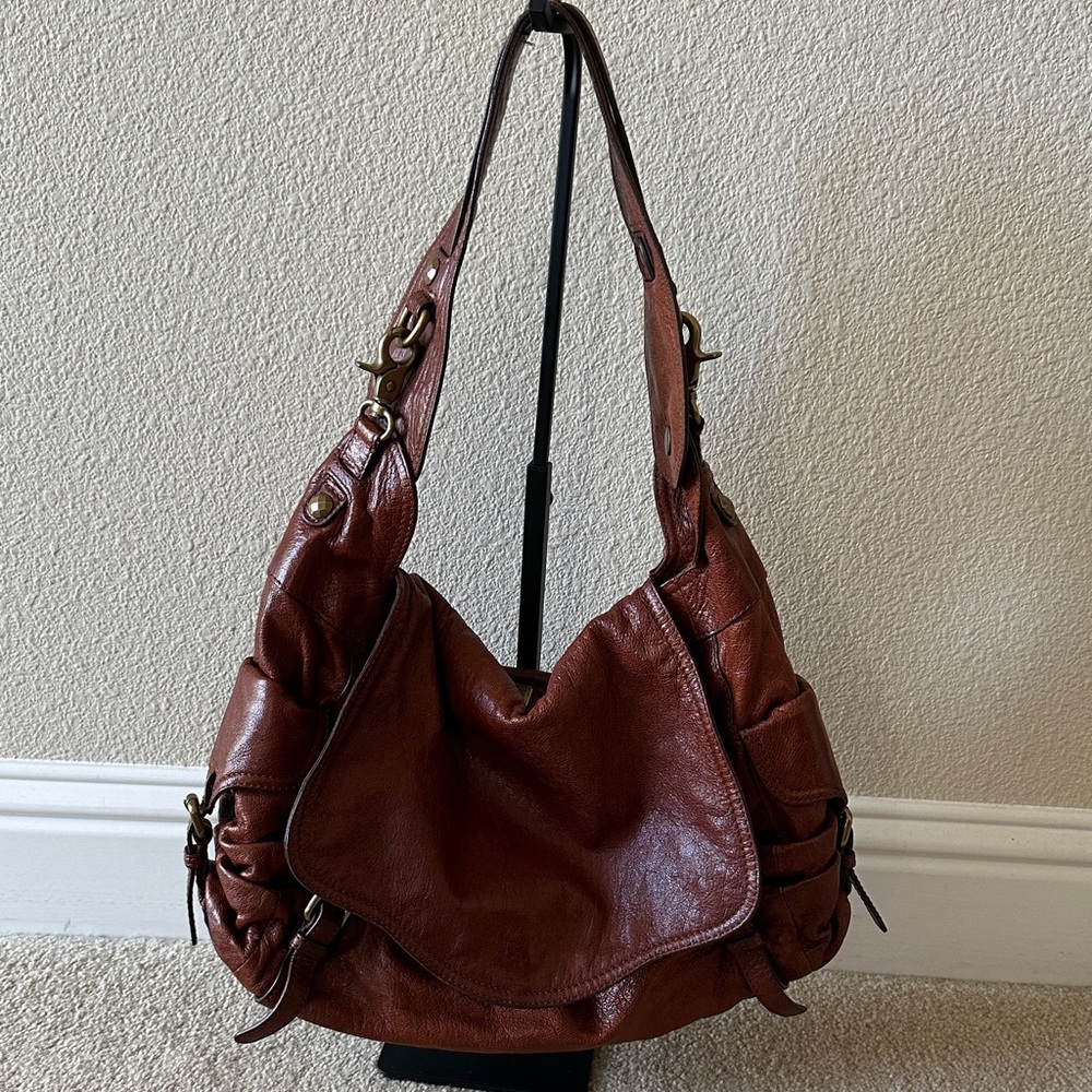Elegant Kooba cognac Leather Shoulder Bag